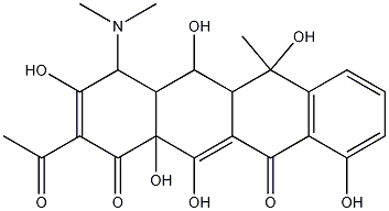 4,4a,5,5a,6,12a-ヘキサヒドロ-2-アセチル-4-(ジメチルアミノ)-3,5,6,10,12,12a-ヘキサヒドロキシ-6-メチル-1,11-ナフタセンジオン 化学構造式