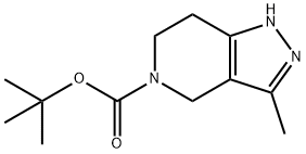 3-メチル-6,7-ジヒドロ-1H-ピラゾロ[4,3-C]ピリジン-5(4H)-カルボン酸TERT-ブチル 化学構造式