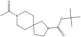 2,8-Diazaspiro[4.5]decane-2-carboxylic acid, 8-acetyl-, 1,1-dimethylethyl ester Structure