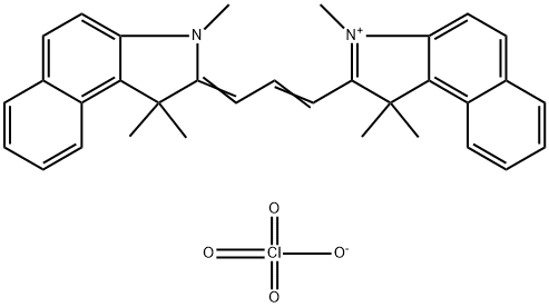 2-[3-(1,3-二氢-1,1,3-三甲基-2H-苯并[E]吲哚-2-亚基)-1-丙烯-1-基]-1,1,3-三甲基-1H-苯并[E]吲哚高氯酸盐 结构式