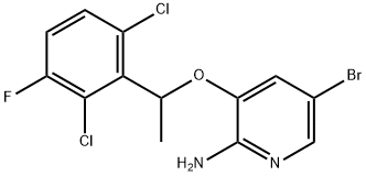 5-bromo-3-(1-(2,6-dichloro-3-fluorophenyl)ethoxy)pyridin-2-amine 化学構造式
