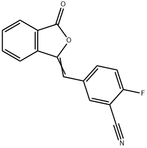 2-Fluoro-5-[(3-oxo-1(3H)-isobenzofuranylidene)methyl]-benzonitrile Structure