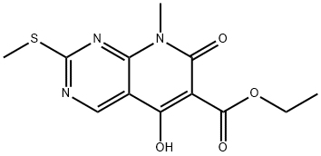 ethyl 5-hydroxy-8-methyl-2-(methylthio)-7-oxo-7,8-dihydropyrido[2,3-d]pyrimidine-6-carboxylate Structure