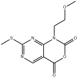 1-(2-methoxyethyl)-7-(methylthio)-1H-pyrimido[4,5-d][1,3]oxazine-2,4-dione 结构式