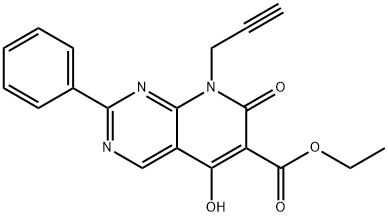 5-羟基-7-氧代-2-苯基-8-(丙-2-炔-1-基)-7,8-二氢吡啶并[2,3-D]嘧啶-6-羧酸乙酯, 76361-09-6, 结构式
