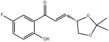 (E)-(4R)-4,5-Isopropylidene-dioxy-1-(2-hydroxy-5-fluorophenyl)propenone 结构式