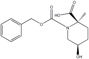 (2R,5R)-5-Hydroxy-1,2-piperidinedicarboxylic acid 2-methyl 1-benzyl ester Struktur