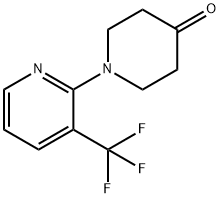 1-(3-(トリフルオロメチル)ピリジン-2-イル)ピペリジン-4-オン 化学構造式