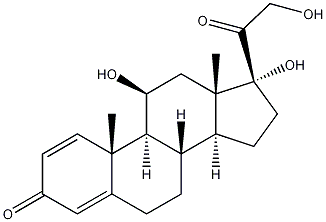 11-beta,17,21-Trihydroxypregna-1,4-diene-3,20-dione,8056-11-9,结构式