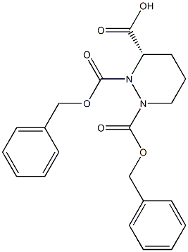 1,2-dibenzyl 3-tert-butyl piperazine-1,2,3-tricarboxylate Struktur