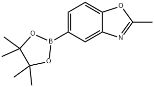 2-Methyl-5-(4,4,5,5-tetramethyl-1,3,2-dioxaborolan-2-yl)benzo[d]oxazole 化学構造式