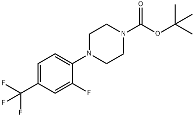 4-(2-Fluoro-4-trifluoromethylphenyl)piperazine-1-carboxylic acid tert-butyl ester Struktur