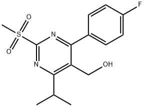 4-(4-フルオロフェニル)-5-ヒドロキシメチル-6-イソプロピル-2-メチルスルホニルピリミジン 化学構造式