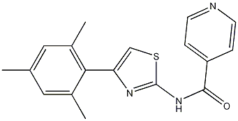 N-[4-(2,4,6-Trimethylphenyl)-2-thiazolyl]-4-pyridinecarboxamide Structure