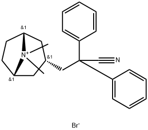 3-(2-Cyano-2,2-diphenylethyl)-8,8-dimethyl-8-azoniabicyclo[3.2.1]octane bromide Struktur