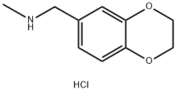 1-(2,3-dihydrobenzo[b][1,4]dioxin-6-yl)-N-methylmethanamine hydrochloride, 852227-85-1, 结构式