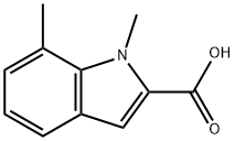 1,7-二甲基-1H-吲哚-2-羧酸 结构式