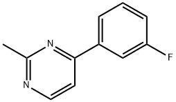 2-メチル-4-(3-フルオロフェニル)ピリミジン 化学構造式