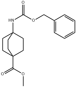 methyl 4-(((benzyloxy)carbonyl)amino)bicyclo[2.2.2]octane-1-carboxylate Struktur