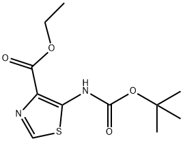 5-[[(tert-Butoxy)carbonyl]amino]-4-thiazolecarboxylic acid ethyl ester Structure