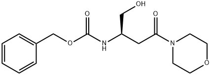 N-Benzyloxycarbonyl-4-[(3R)-3-amino-1-oxo-4-(hydroxy)butyl]morpholine Struktur
