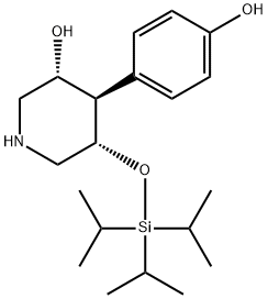 (3R,4R,5S)-4-(4-羟基苯基)-5-(三异丙基硅氧基)-3-哌啶醇 结构式