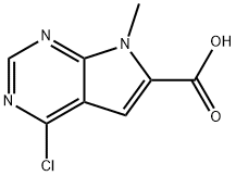 4-Chloro-1-methyl-7H-pyrrolo[2,3-d]pyrimidine-2-carboxylic acid Struktur