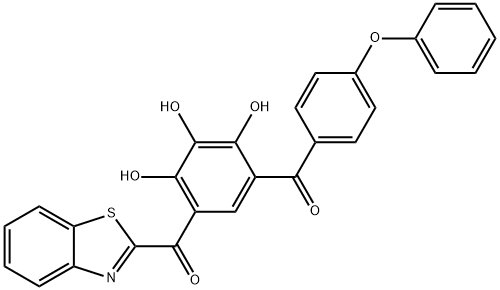 [5-(Benzothiazole-2-carbonyl)-2,3,4-trihydroxy-phenyl]-(4-phenoxy-phenyl)-methanone Structure