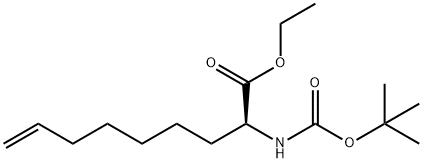 (2S)-2-[[(叔丁氧基)羰基]氨基]-8-壬烯酸乙酯, 881683-81-4, 结构式