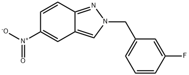 2H-Indazole, 2-[(3-fluorophenyl)methyl]-5-nitro-,884874-01-5,结构式