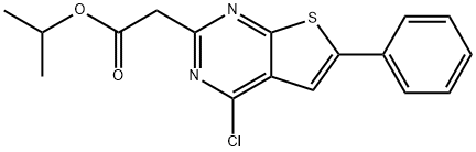 isopropyl 2-(4-chloro-6-phenylthieno[2,3-d]pyrimidin-2-yl)acetate 化学構造式