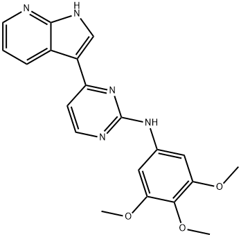 4-(1H-pyrrolo[2,3-b]pyridin-3-yl)-N-(3,4,5-trimethoxyphenyl)- -2-Pyrimidinamine, 结构式