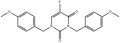 1,3-ビス(4-メトキシベンジル)-5-フルオロウラシル 化学構造式