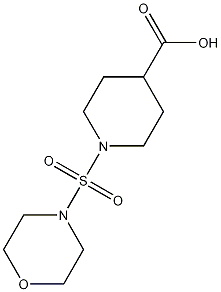 1-(モルホリン-4-イルスルホニル)ピペリジン-4-カルボン酸 化学構造式