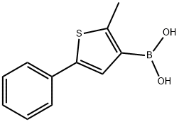 (2-甲基-5-苯基噻吩-3-基)硼酸 结构式