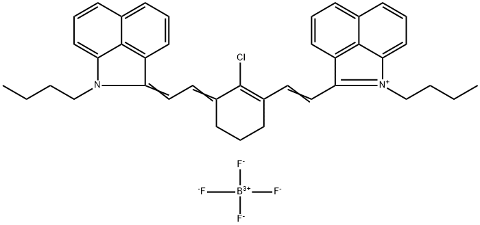1-丁基-2-(2-[3-[2-(1-丁基-1H-苯并[CD]吲哚-2-亚基)乙亚基]-2-氯-环己烯-1-基]乙烯基)苯并[CD]吲哚四氟硼酸盐,913633-67-7,结构式
