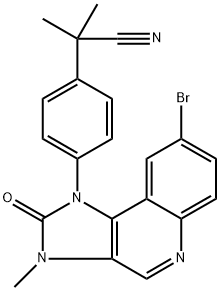 Benzeneacetonitrile, 4-(8-bromo-2,3-dihydro-3-methyl-2-oxo-1H-imidazo[4,5-c]quinolin-1-yl)-.alpha.,.alpha.-dimethyl-|2-[4-(8-溴-3-甲基-2-氧代-2,3-二氢咪唑并[4,5-C]喹啉-1-基)苯基]-2-甲基丙腈