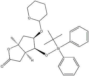 (3aR,4S,5R,6aS)-4-(tert-Butyldiphenylsilyloxy)methyl-5-tetrahydropyranyloxy-hexahydro-2H-cyclopenta[b]furan-2-one,92596-29-7,结构式