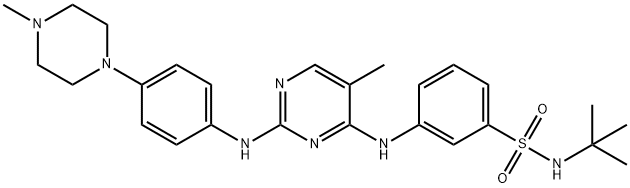 N-(1,1-Dimethylethyl)-3-[[5-methyl-2-[[4-(4-methyl-1-piperazinyl)phenyl]amino]-4-pyrimidinyl]amino]benzenesulfonamide Struktur