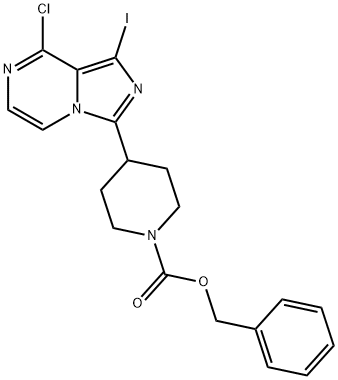 4-(8-氯-1-碘咪唑并[1,5-A]吡嗪-3-基)-1-哌啶甲酸苄酯,936901-82-5,结构式