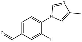 Benzaldehyde, 3-fluoro-4-(4-methyl-1H-imidazol-1-yl)- Structure