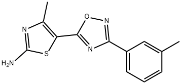 [4-甲基-5-[3-(3-甲基苯基)-1,2,4-恶二唑-5-基]噻唑-2-基]胺,937681-19-1,结构式