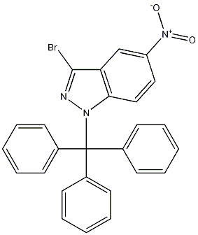 3-bromo-5-nitro-1-trityl-1H-indazole 化学構造式