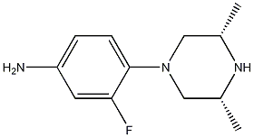 4-(4-Amino-2-fluoro-phenyl)-cis-2,6-dimethyl-piperazine Struktur