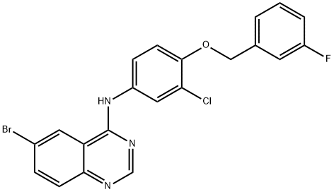 6-溴-N-[3-氯-4-[(3-氟苯基)甲氧基]苯基]喹唑啉-4-胺, 944549-41-1, 结构式