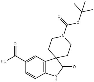 1'-(TERT-BUTOXYCARBONYL)-2-OXOSPIRO[INDOLINE-3,4'-PIPERIDINE]-5-CARBOXYLIC ACID,946135-52-0,结构式