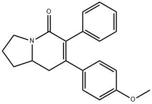 2,3,8,8a-Tetrahydro-7-(4-methoxyphenyl)-6-phenyl-5(1H)-indolizinone Struktur