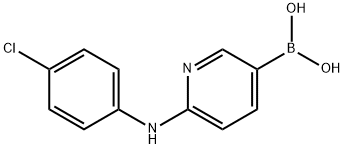 6-(4-chlorophenylamino)pyridin-3-ylboronic acid 化学構造式