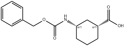 (+/-)-cis-3-(Carbobenzoxyamino)cyclohexanecarboxylic Acid Struktur