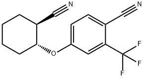 4-[[(1R,2S)-2-cyanocyclohexyl]oxy]-2-(trifluoromethyl)-Benzonitrie Struktur